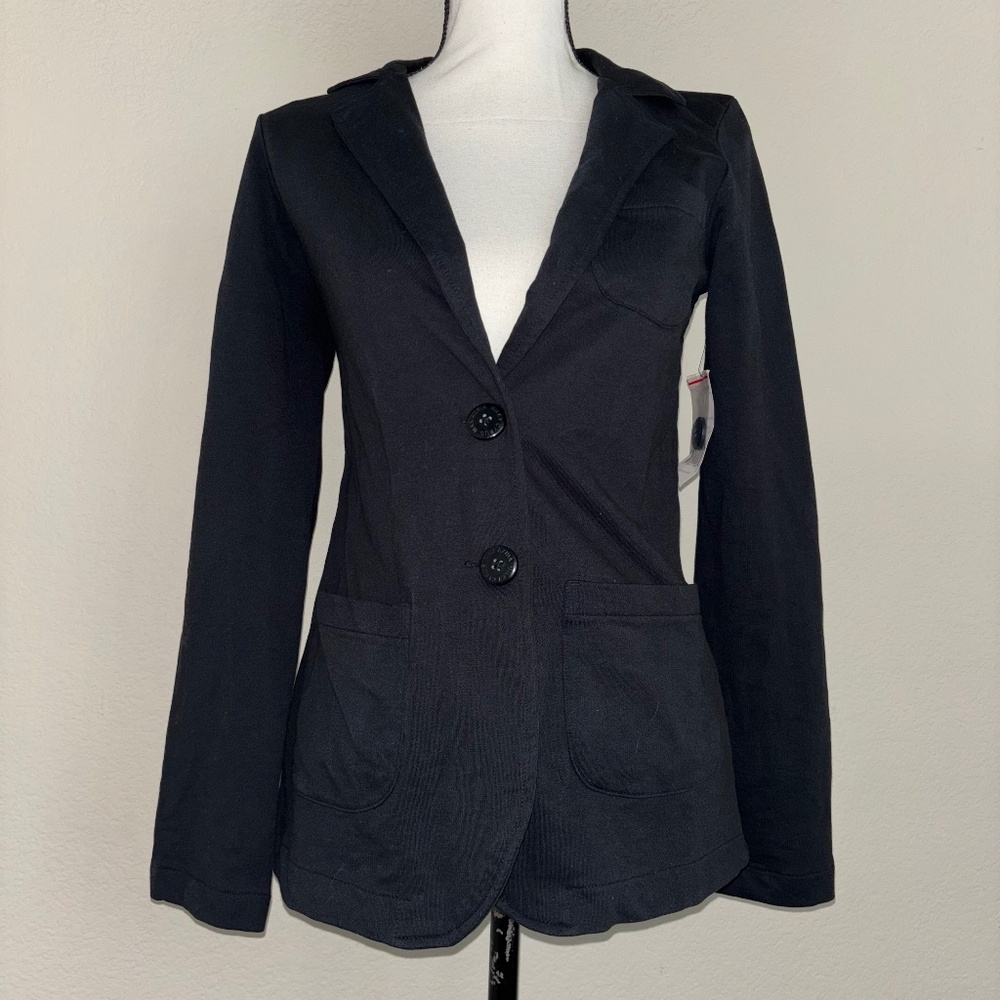 Miley Cyrus Max Azria Boyfriend Blazer Solid Black Winter Y2K Women's Size S NWT